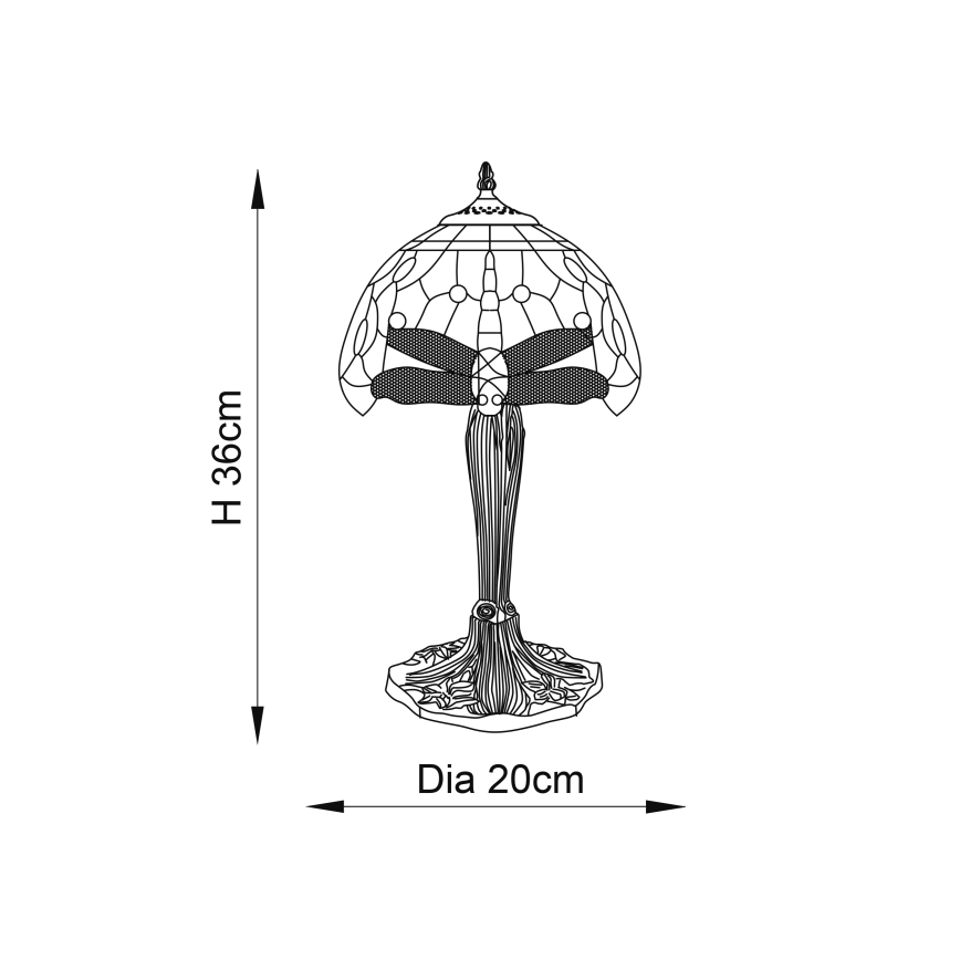Endon 64091 - Candeeiro de mesa LIBÉLULA 1xE14/40W/230V diâmetro 20 cm