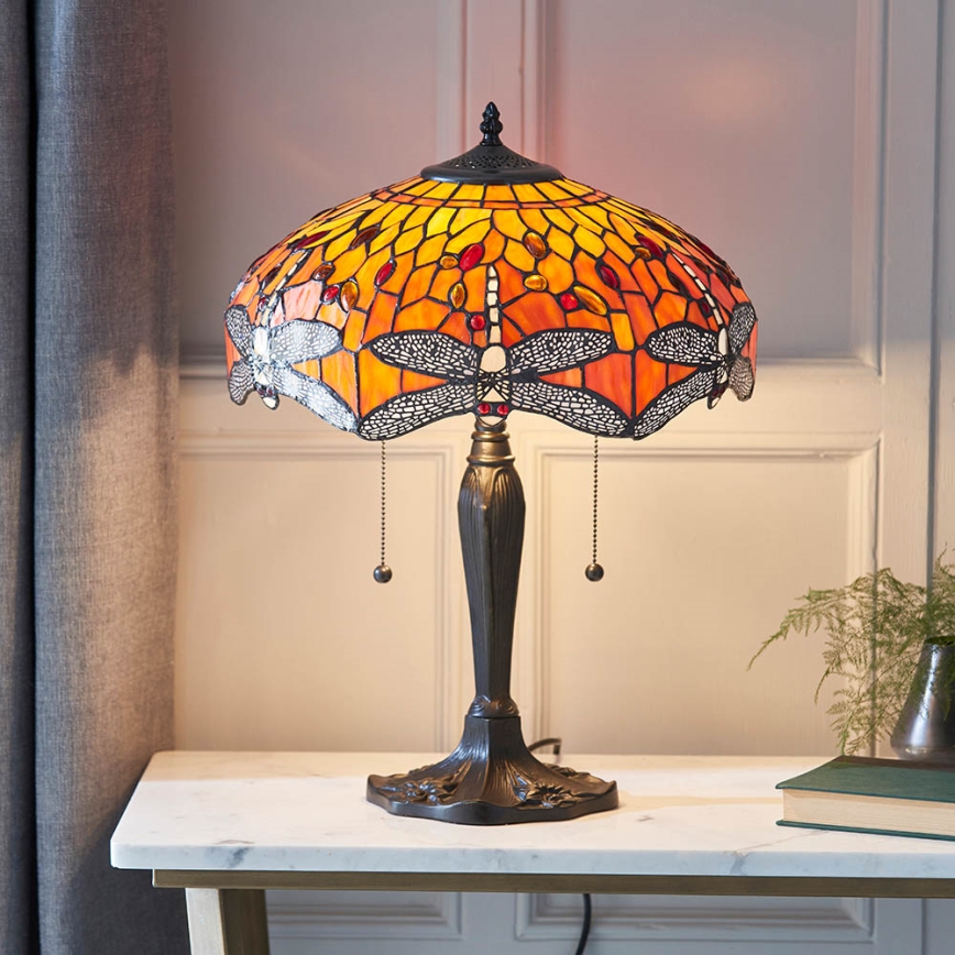 Endon 64093 - Candeeiro de mesa DRAGONFLY 2xE27/60W/230V Ø 41 cm