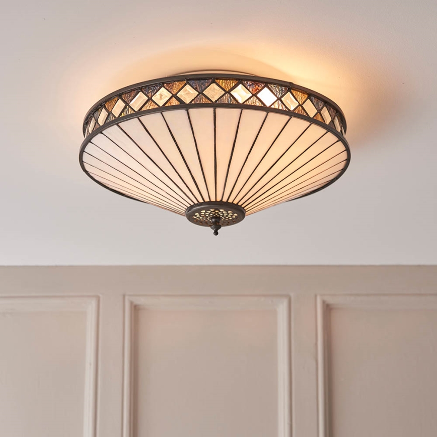 Endon 64145 - Iluminação de teto FARGO 2xE27/60W/230V diâmetro 41,5 cm