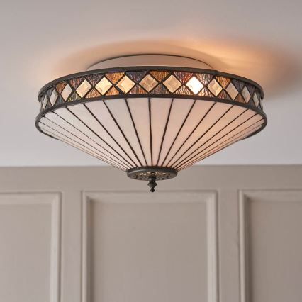 Endon 64145 - Iluminação de teto FARGO 2xE27/60W/230V diâmetro 41,5 cm