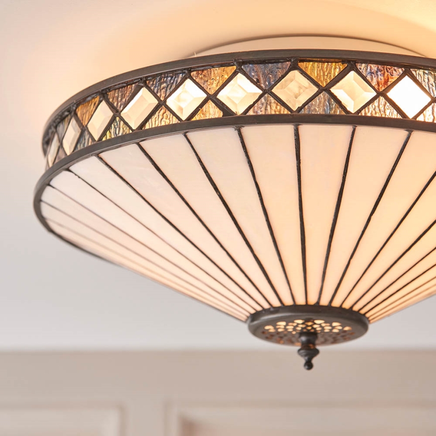Endon 64145 - Iluminação de teto FARGO 2xE27/60W/230V diâmetro 41,5 cm