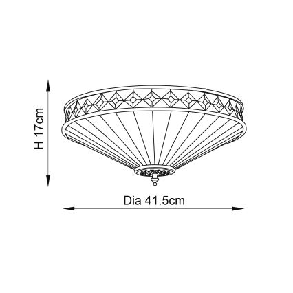 Endon 64145 - Iluminação de teto FARGO 2xE27/60W/230V diâmetro 41,5 cm