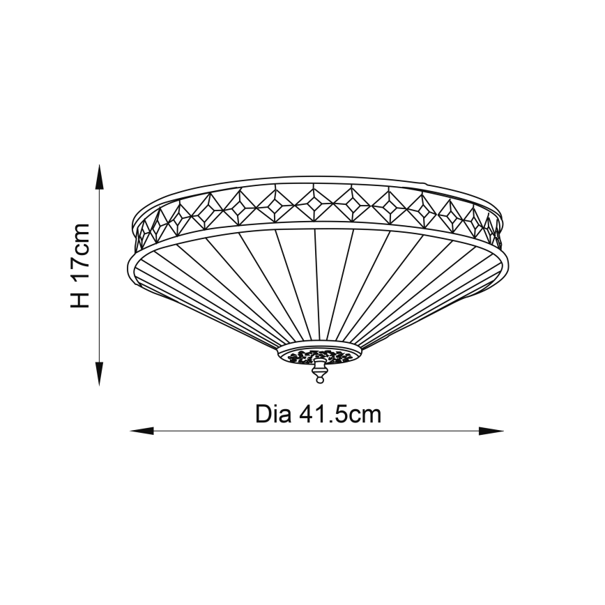 Endon 64145 - Iluminação de teto FARGO 2xE27/60W/230V diâmetro 41,5 cm