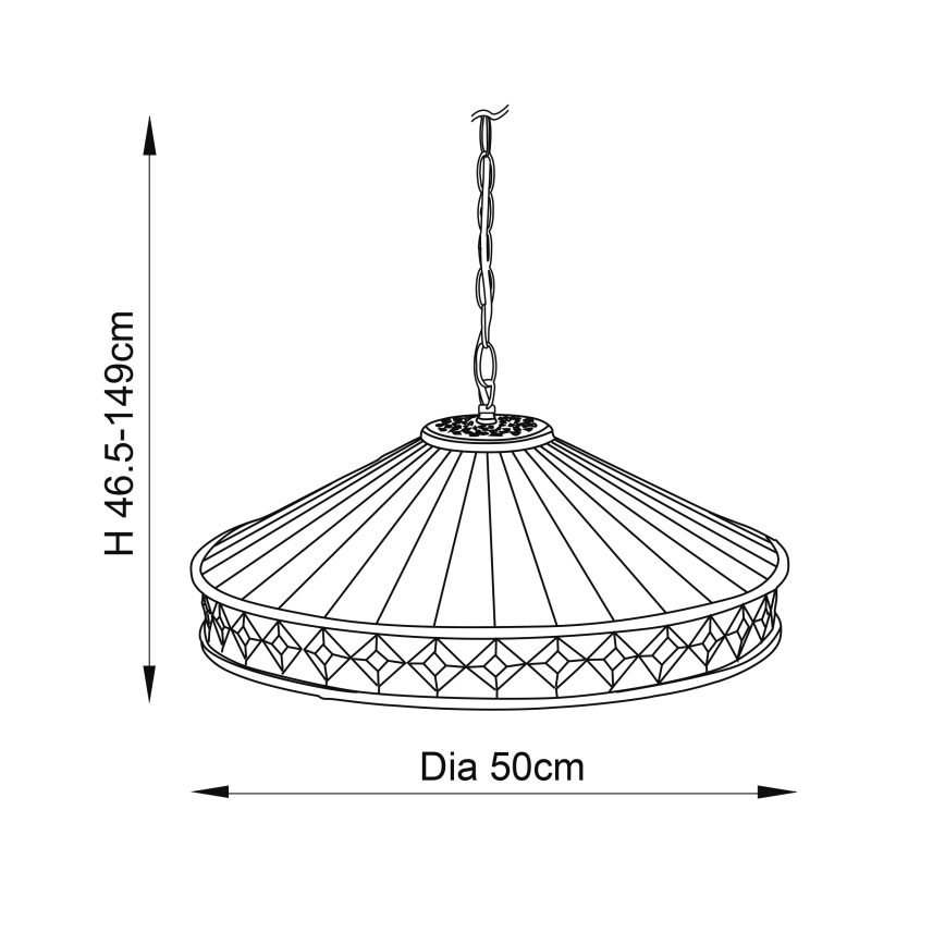 Endon 64147 - Candeeiro suspenso FARGO 1xE27/60W/230V diâmetro 50 cm