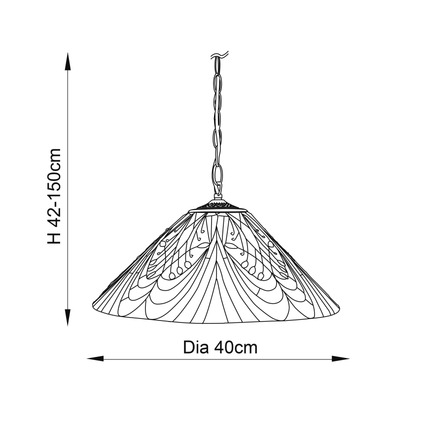 Endon 64162 - Candeeiro suspenso HECTOR 1xE27/60W/230V diâmetro 40 cm