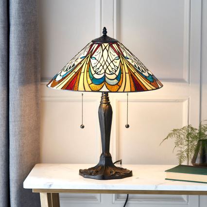 Endon 64163 - Candeeiro de mesa HECTOR 2xE27/60W/230V Ø 40 cm