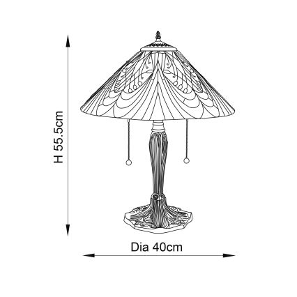 Endon 64163 - Candeeiro de mesa HECTOR 2xE27/60W/230V Ø 40 cm