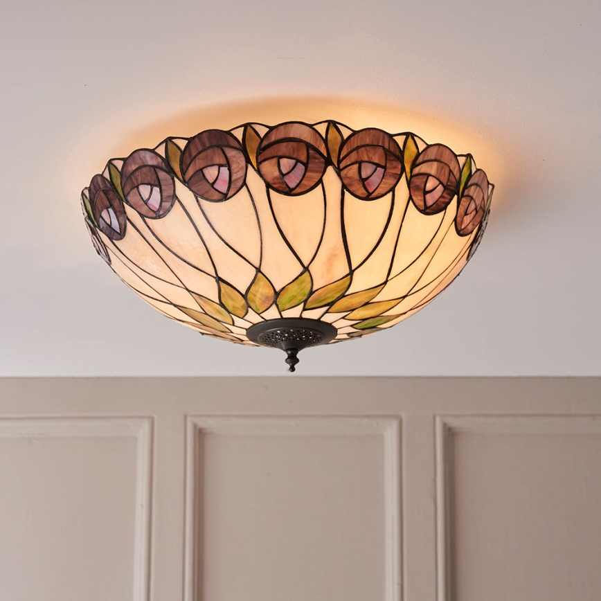 Endon 64173 - Iluminação de teto HUTCHINSON 2xE27/60W/230V diâmetro 50 cm