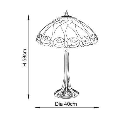 Endon 64177 - Candeeiro de mesa HUTCHINSON 1xE27/60W/230V diâmetro 40 cm