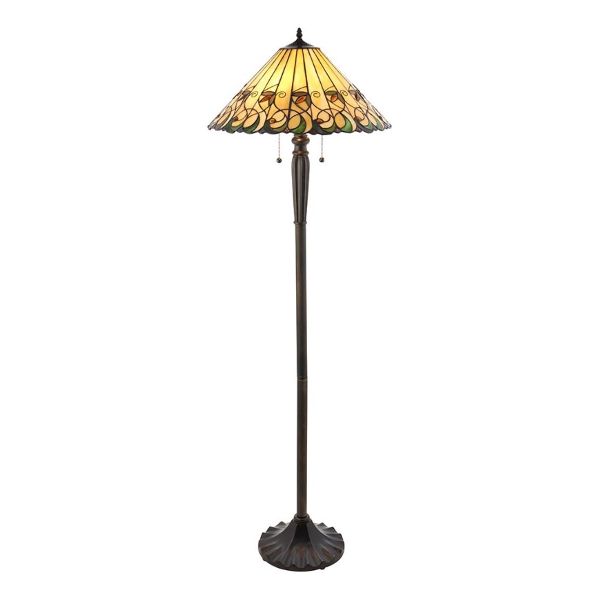 Endon 64192 - Candeeiro de pé JAMELIA 2xE27/60W/230V diâmetro 50 cm