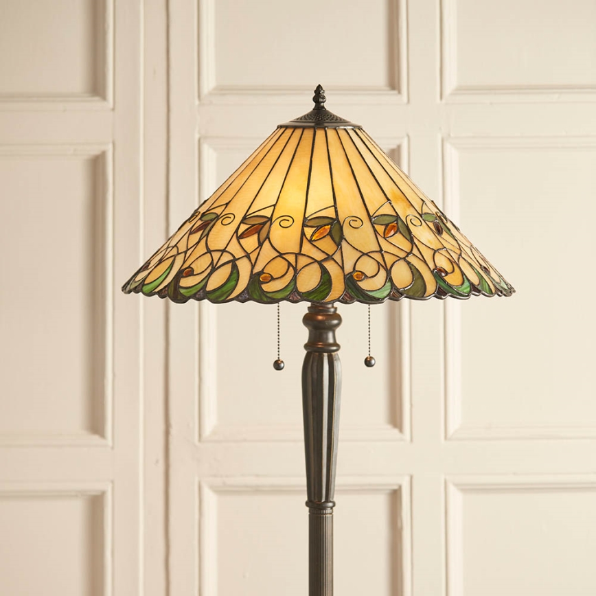 Endon 64192 - Candeeiro de pé JAMELIA 2xE27/60W/230V diâmetro 50 cm