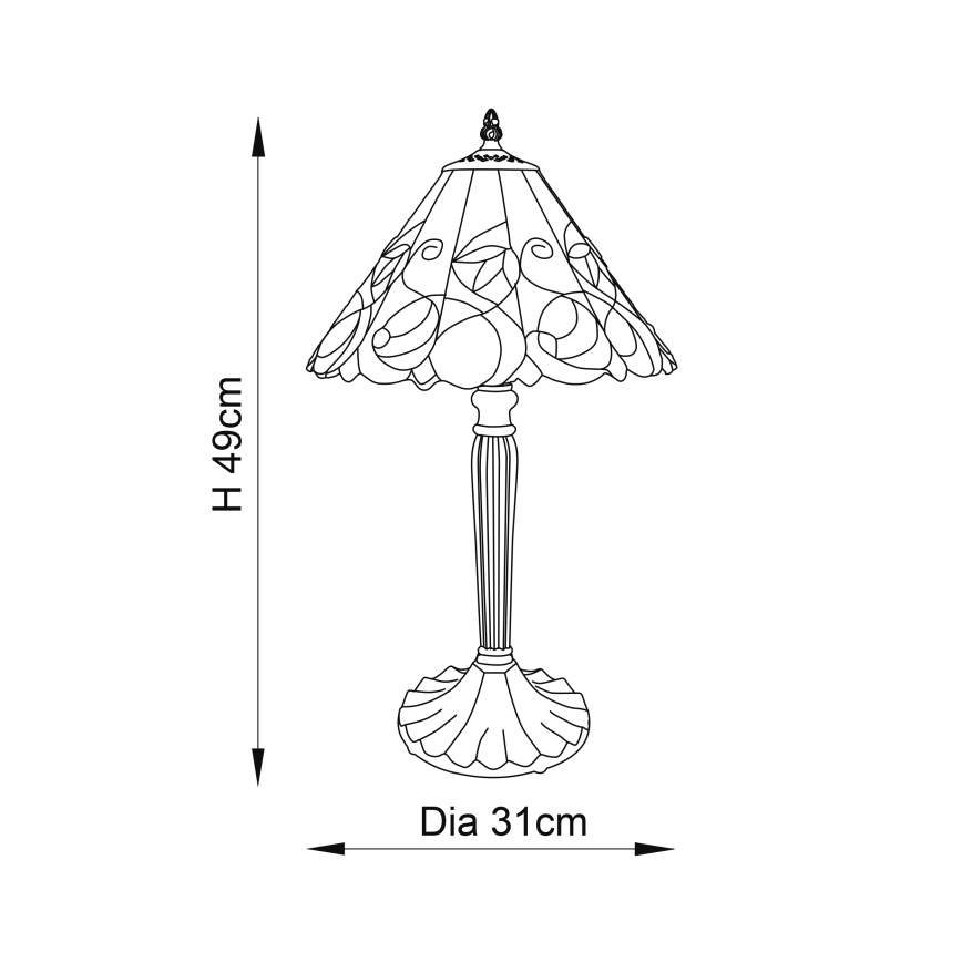 Endon 64195 - Candeeiro de mesa JAMELIA 1xE27/60W/230V Ø 31 cm