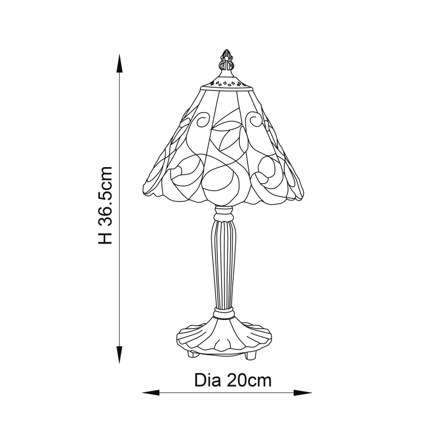 Endon 64196 - Candeeiro de mesa JAMELIA 1xE14/40W/230V diâmetro 20 cm