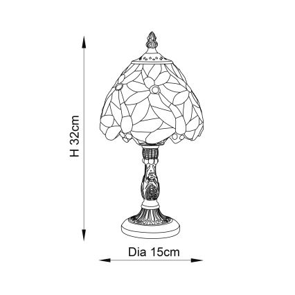 Endon 64246 - Candeeiro de mesa LORETTE 1xE14/40W/230V diâmetro 15 cm