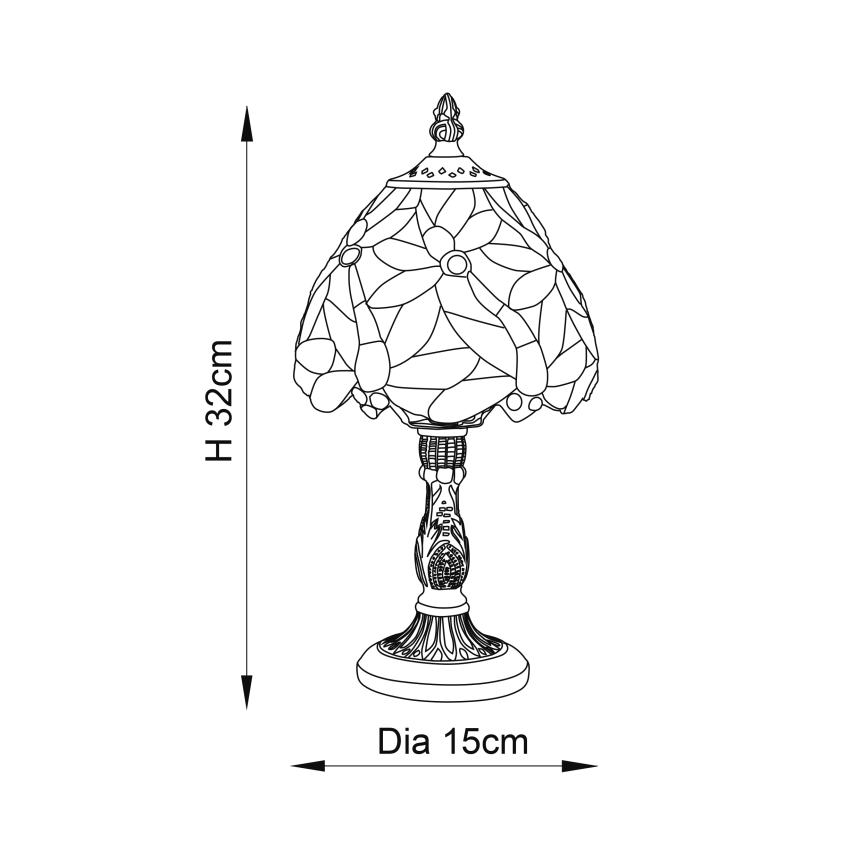 Endon 64246 - Candeeiro de mesa LORETTE 1xE14/40W/230V diâmetro 15 cm