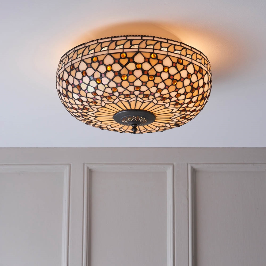 Endon 64276 - Iluminação de teto MILLE FEUX 2xE27/60W/230V diâmetro 45 cm