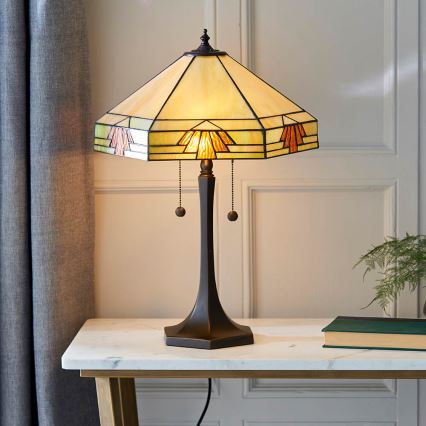 Endon 64286 - Candeeiro de mesa NEVADA 2xE27/60W/230V diâmetro 40 cm