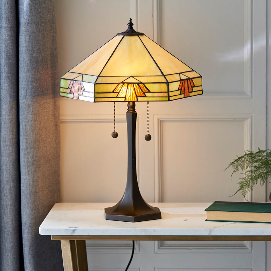 Endon 64286 - Candeeiro de mesa NEVADA 2xE27/60W/230V diâmetro 40 cm