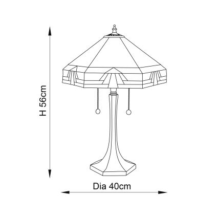 Endon 64286 - Candeeiro de mesa NEVADA 2xE27/60W/230V diâmetro 40 cm