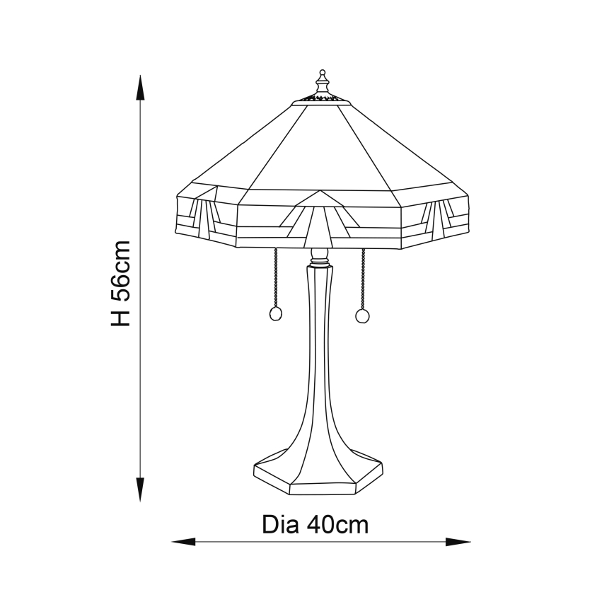 Endon 64286 - Candeeiro de mesa NEVADA 2xE27/60W/230V diâmetro 40 cm
