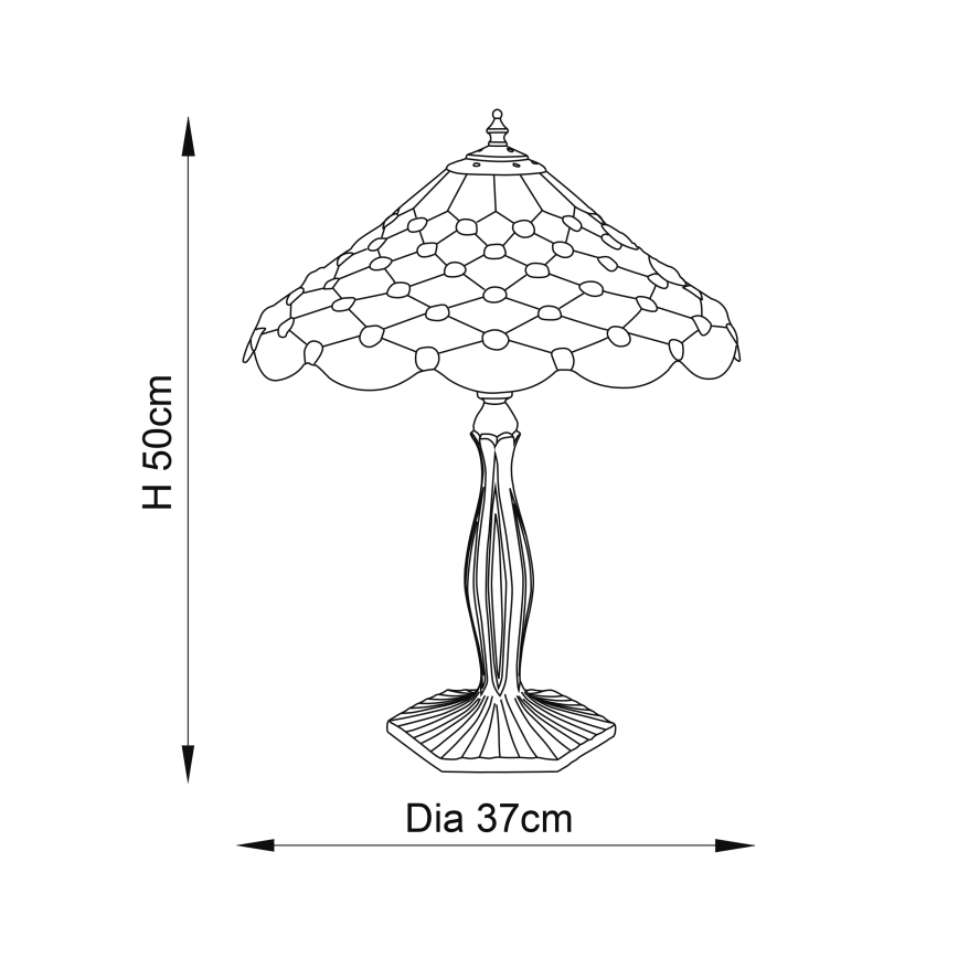 Endon 64301 - Candeeiro de mesa PEARL 1xE27/60W/230V diâmetro 37 cm