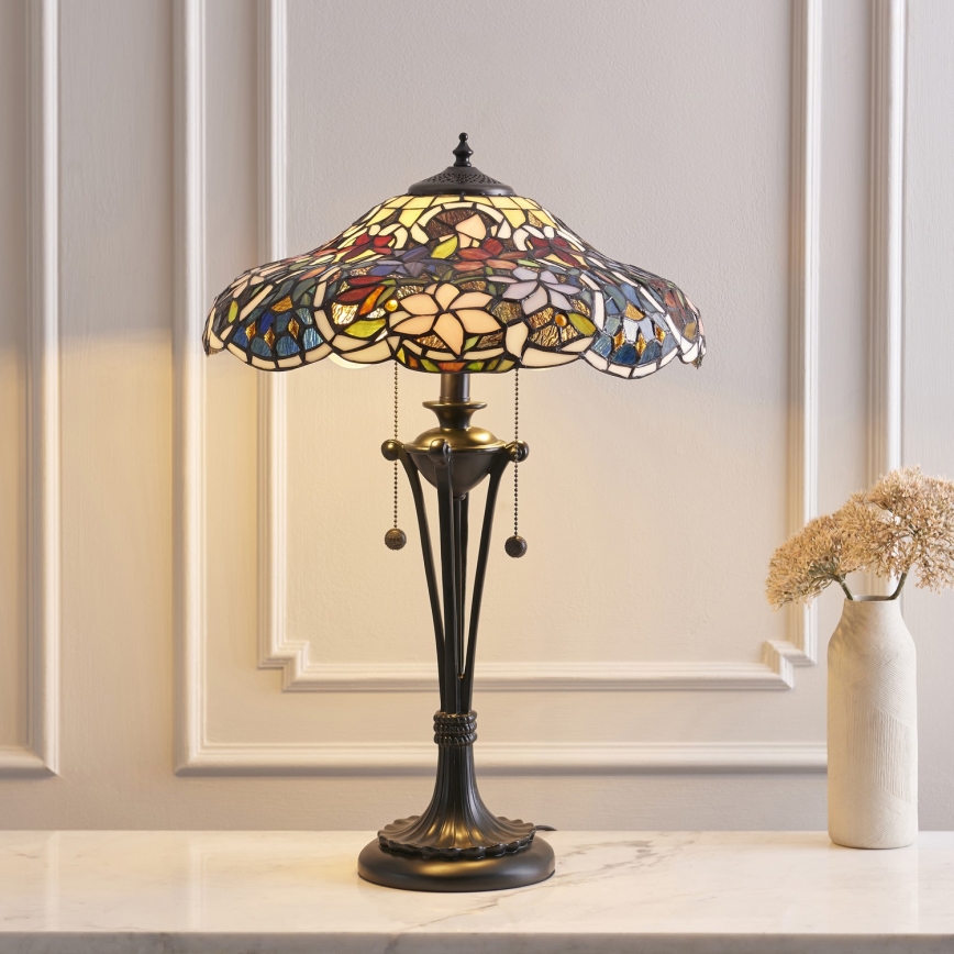 Endon 64326 - Candeeiro de mesa SULLIVAN 2xE27/60W/230V diâmetro 40 cm
