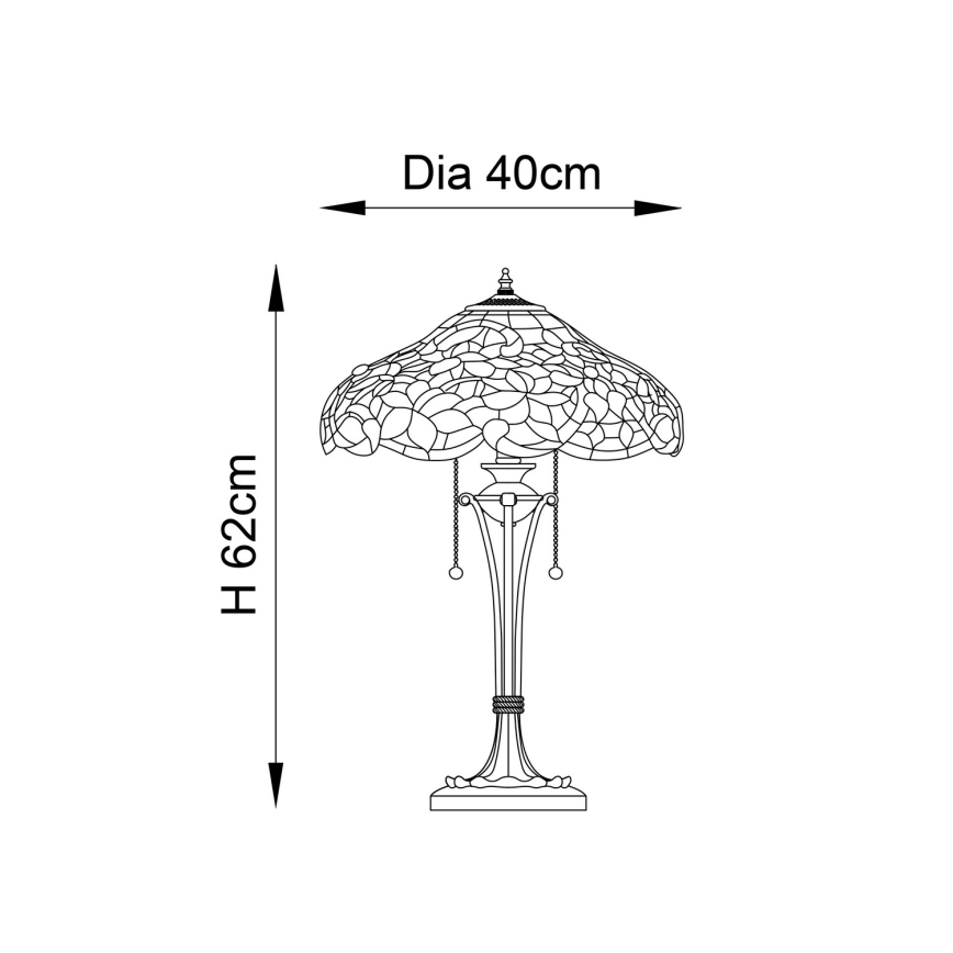 Endon 64326 - Candeeiro de mesa SULLIVAN 2xE27/60W/230V diâmetro 40 cm