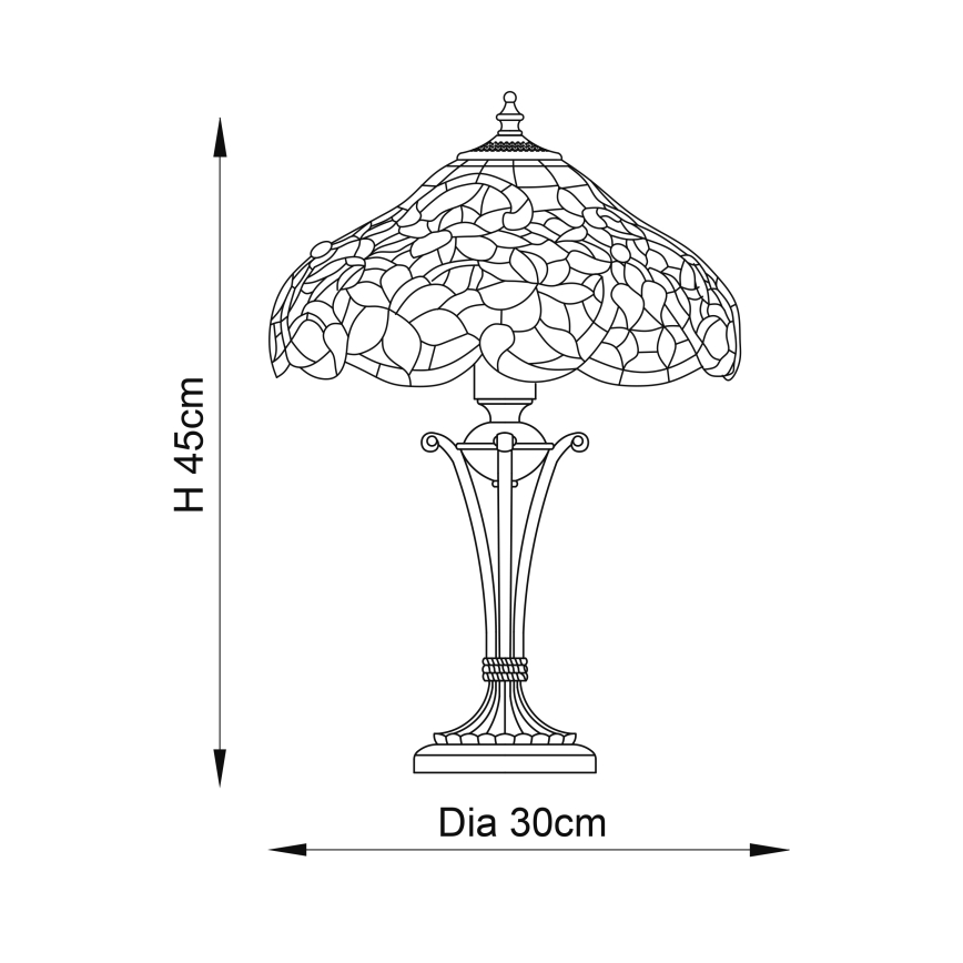 Endon 64327 - Candeeiro de mesa SULLIVAN 2xE14/40W/230V diâmetro 30 cm