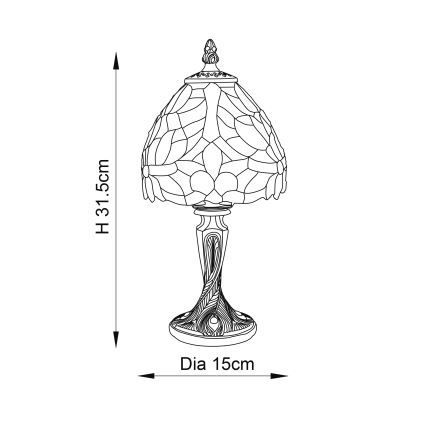 Endon 64331 - Candeeiro de mesa SYLVETTE 1xE14/40W/230V diâmetro 15 cm