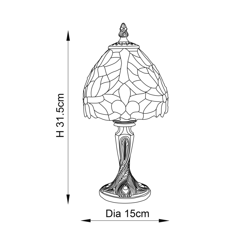 Endon 64331 - Candeeiro de mesa SYLVETTE 1xE14/40W/230V diâmetro 15 cm