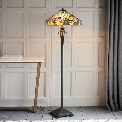 Endon 64383 - Candeeiro de pé WILLIOW 2xE27/60W/230V Ø 42,5 cm