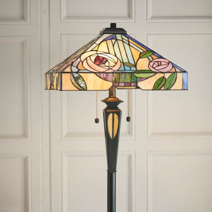 Endon 64383 - Candeeiro de pé WILLIOW 2xE27/60W/230V Ø 42,5 cm