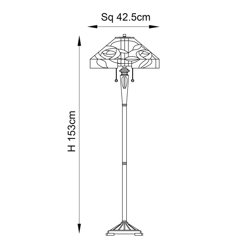 Endon 64383 - Candeeiro de pé WILLIOW 2xE27/60W/230V Ø 42,5 cm