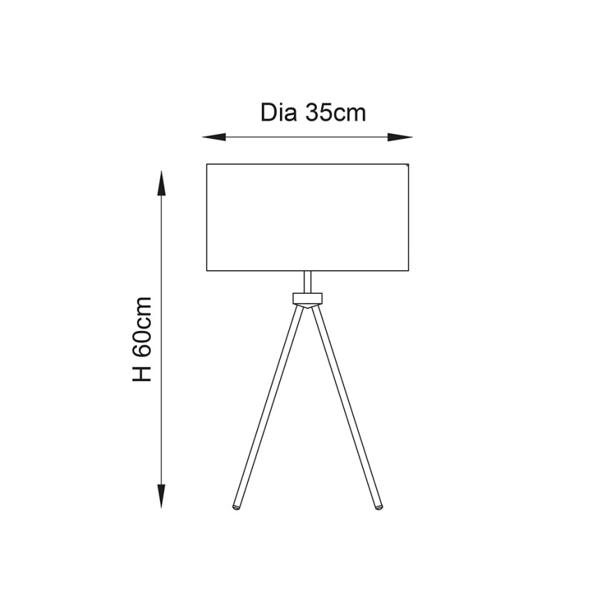 Endon 66986 - Candeeiro de mesa TRI 1xE27/40W/230V latão/bege