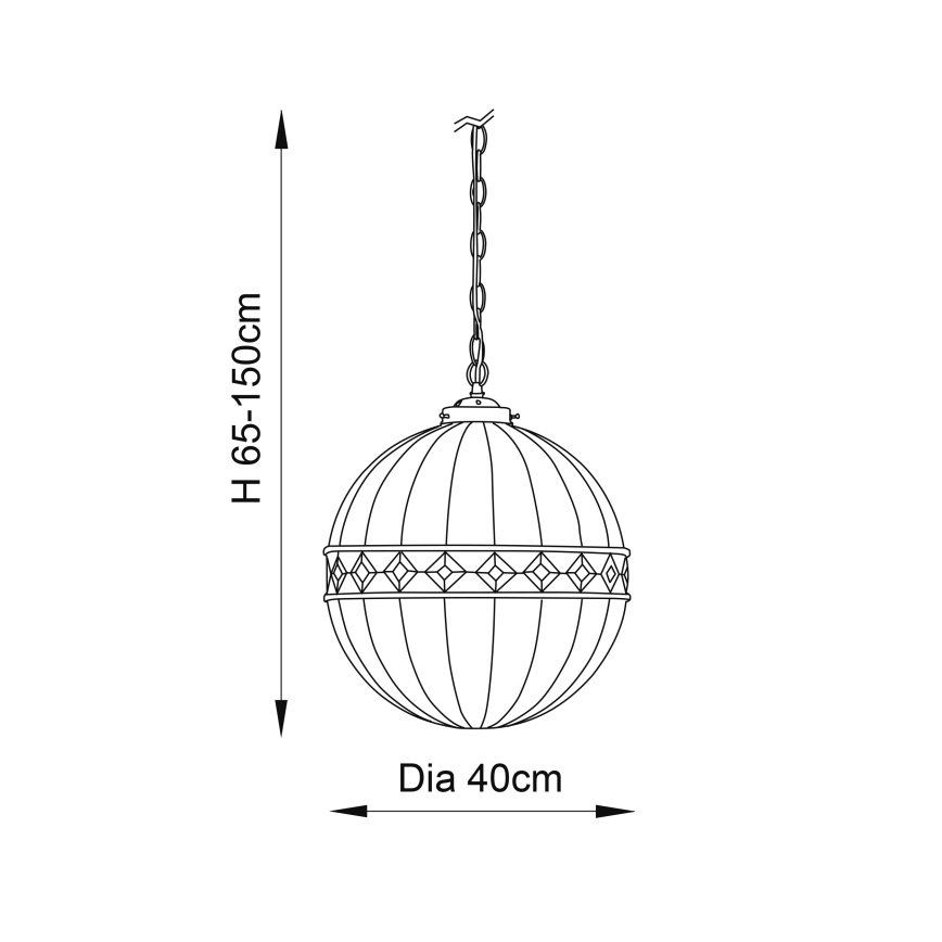 Endon 67045 - Candeeiro suspenso FARGO 1xE27/60W/230V diâmetro 40 cm