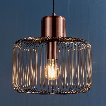 Endon 68986 - Pendente em cabo NICOLA 1xE27/40W/230V cobre