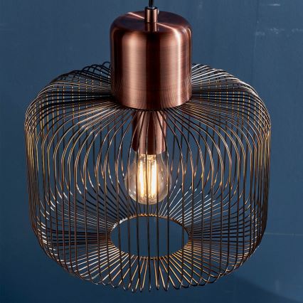 Endon 68986 - Pendente em cabo NICOLA 1xE27/40W/230V cobre