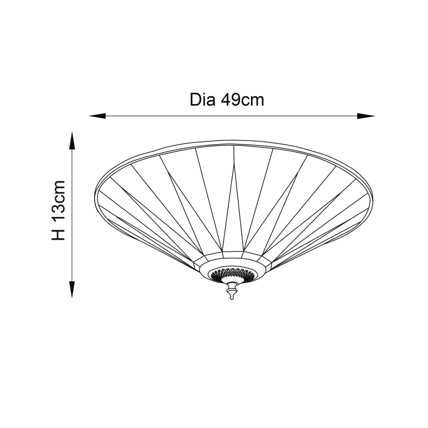 Endon 70240 - Iluminação de teto DARK STAR 2xE27/40W/230V diâmetro 49 cm