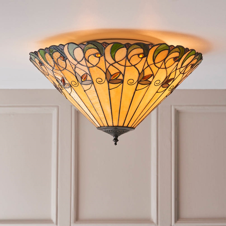 Endon 70706 - Iluminação de teto JAMELIA 2xE27/60W/230V diâmetro 50 cm
