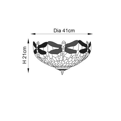 Endon 70722 - Iluminação de teto LIBÉLULA 2xE27/60W/230V diâmetro 41 cm