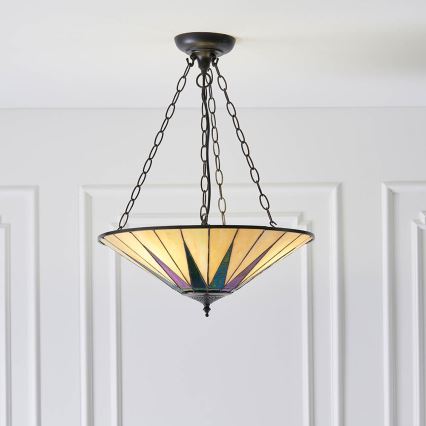 Endon 70754 - Candeeiro suspenso DARK STAR 3xE27/60W/230V diâmetro 49 cm
