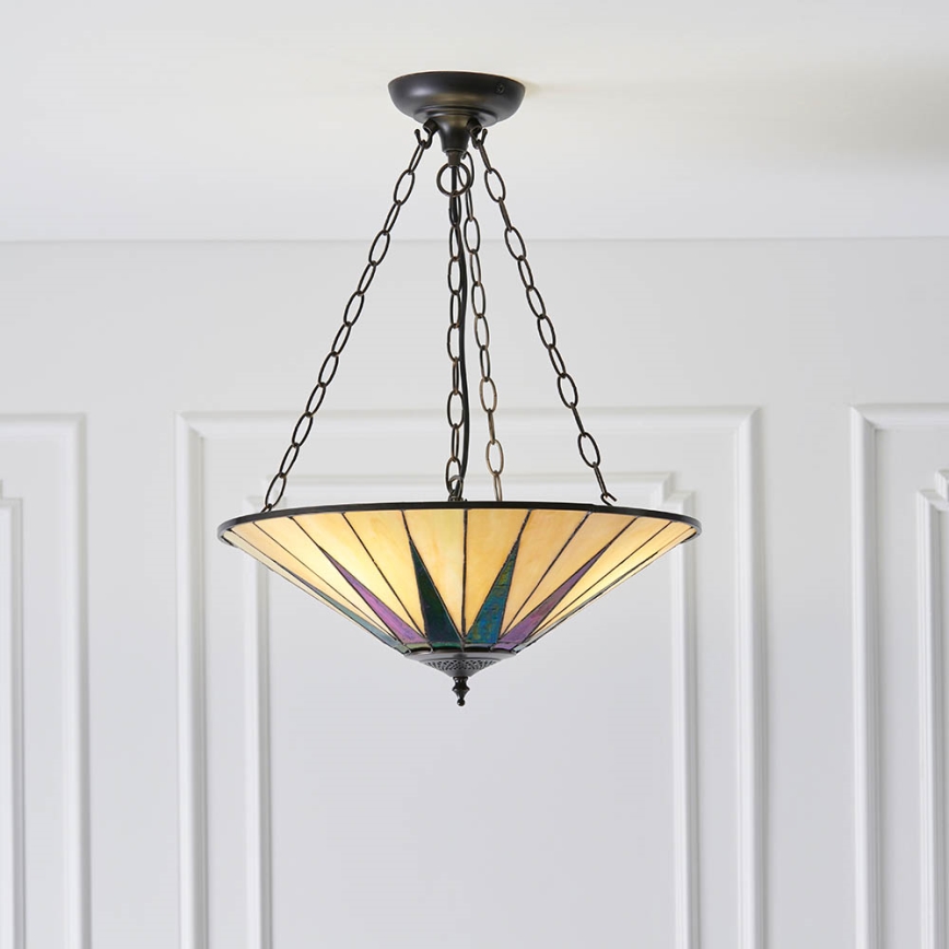 Endon 70754 - Candeeiro suspenso DARK STAR 3xE27/60W/230V diâmetro 49 cm