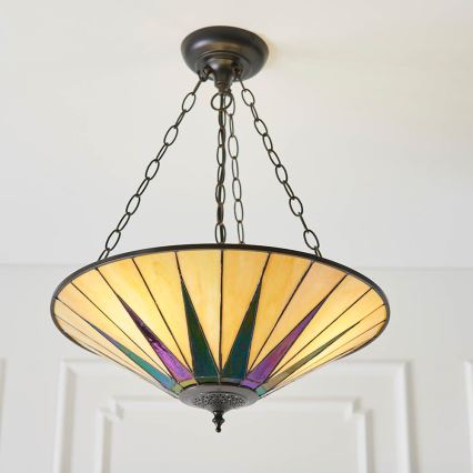 Endon 70754 - Candeeiro suspenso DARK STAR 3xE27/60W/230V diâmetro 49 cm