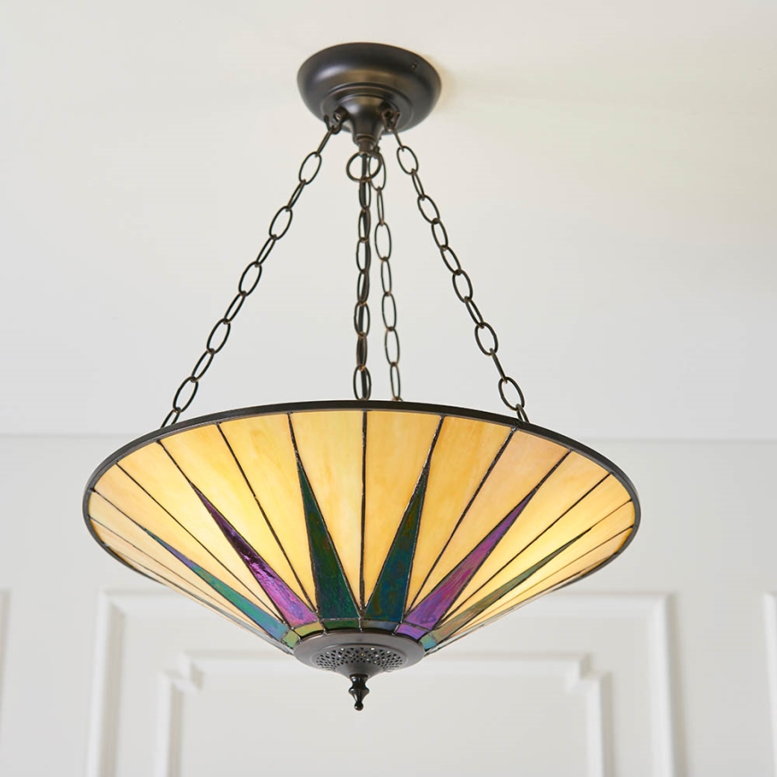 Endon 70754 - Candeeiro suspenso DARK STAR 3xE27/60W/230V diâmetro 49 cm