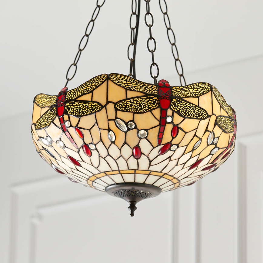 Endon 70759 - Lustre suspenso com corrente DRAGONFLY 3xE27/60W/230V, diâmetro 41 cm