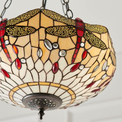 Endon 70759 - Lustre suspenso com corrente DRAGONFLY 3xE27/60W/230V, diâmetro 41 cm