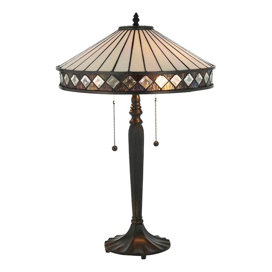 Endon 70935 - Candeeiro de mesa FARGO 2xE27/60W/230V diâmetro 41,5 cm