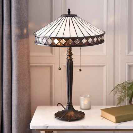 Endon 70935 - Candeeiro de mesa FARGO 2xE27/60W/230V diâmetro 41,5 cm
