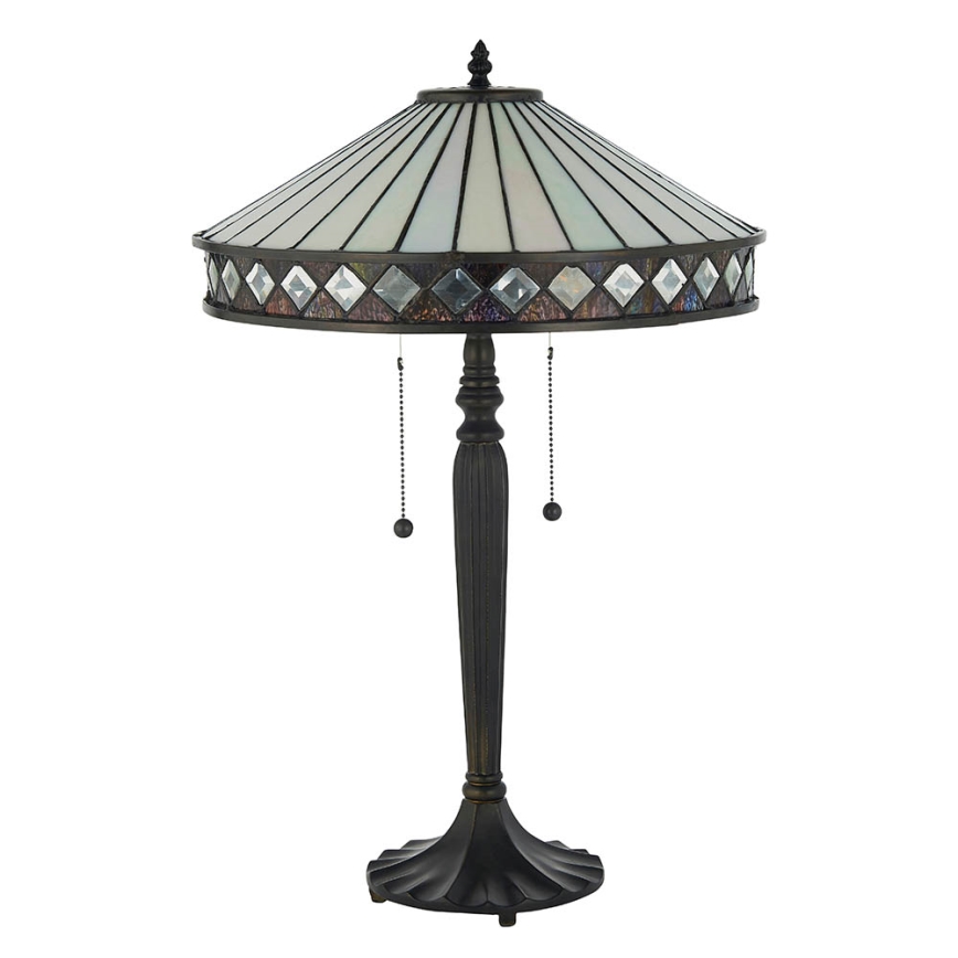Endon 70935 - Candeeiro de mesa FARGO 2xE27/60W/230V diâmetro 41,5 cm
