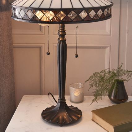 Endon 70935 - Candeeiro de mesa FARGO 2xE27/60W/230V diâmetro 41,5 cm